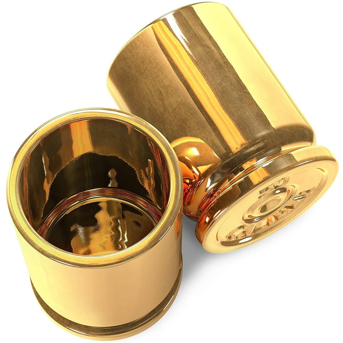 50 Caliber Brass Ceramic Shot Glasses - Set of 2