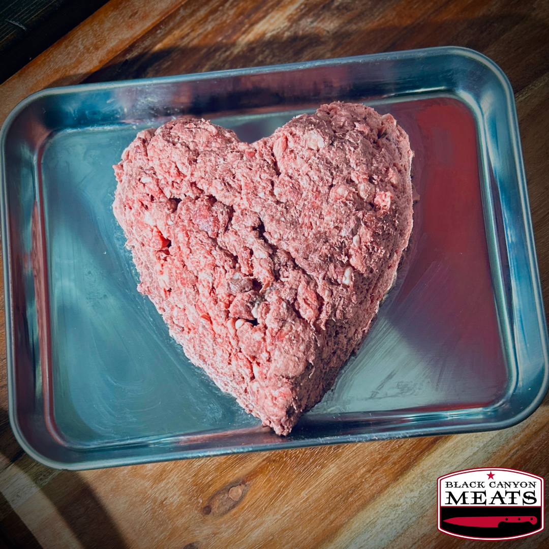 Picture of raw beef dog food containing ground beef, heart, liver, and kidney from Black Canyon Meats in Hotchkiss.